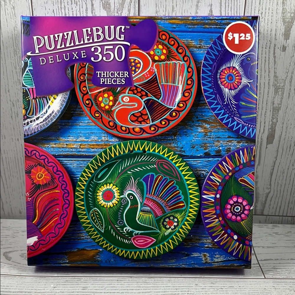 350 Pieces De Luxe Puzzle - Beautiful Handpainted Plates from Puzzlebug